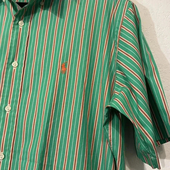 Ralph Lauren Men’s Short Sleeve Striped Button Down size M - Picture 2 of 11
